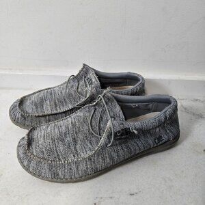 Hey Dude Men's Size 13 Wally Stretch Sox Slip-On Loafers Grey